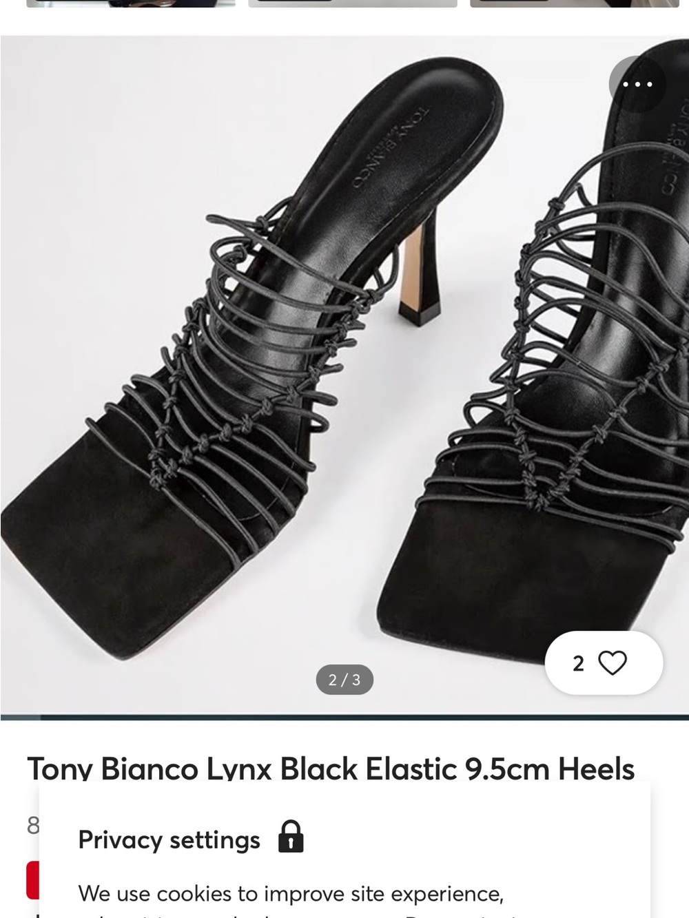 Tony Bianco Black Elastic Heeled Sandal (Size 9.5)
